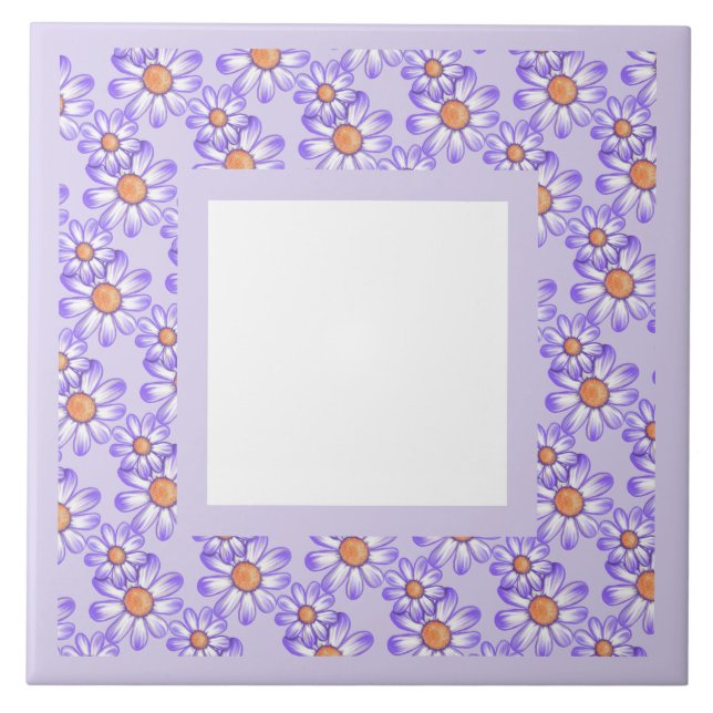 A purple paradise daisy/butterfly tile (Front)