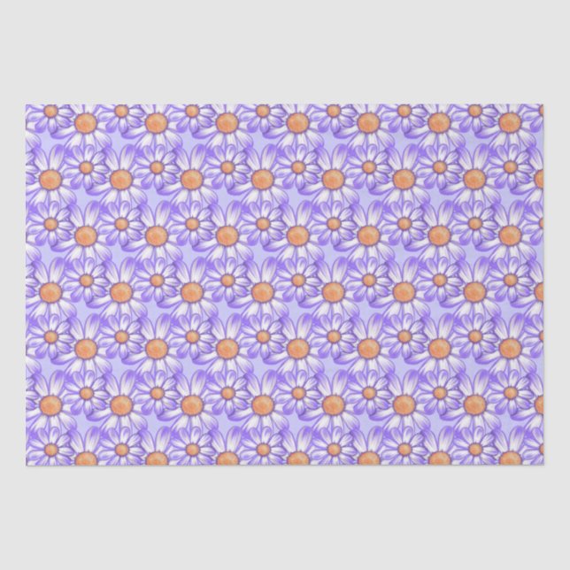 A purple paradise daisy/butterfly tissue paper (Front)