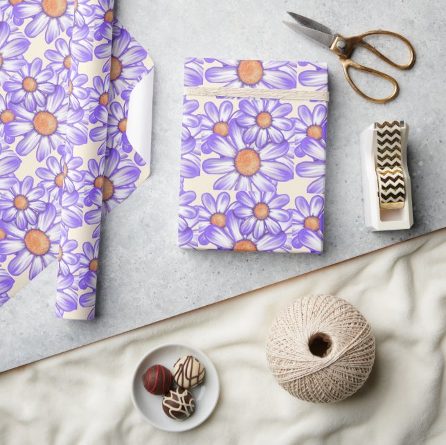 A purple paradise daisy/butterfly wrapping paper (Crafts)