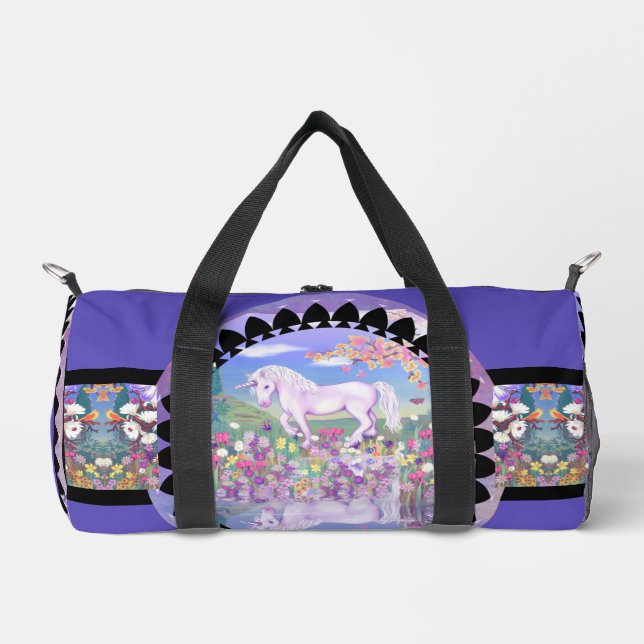 A purple paradise duffle bag (Front)