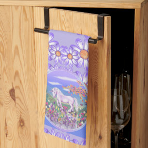 A purple Paradise kitchen towel