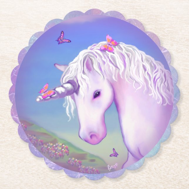 A Purple Paradise Paper Coaster (Front)