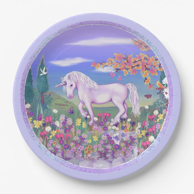 A Purple Paradise Paper Plate (Front)