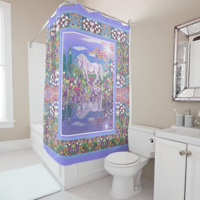 A purple paradise shower curtain (In Situ)