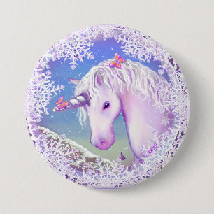 A purple paradise & snow 7.5 cm round badge