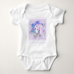 a purple paradise & snow baby bodysuit