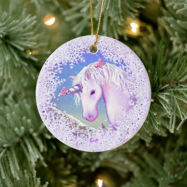a purple paradise & snow ceramic tree decoration (Tree)