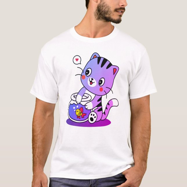 A Purrfect Cat Design T-Shirt (Front)