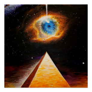 A pyramid under the cosmic eye of god  poster