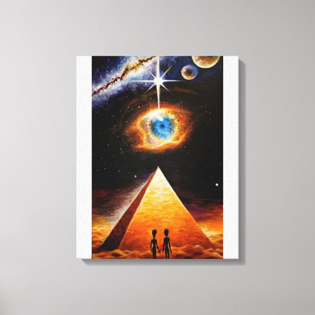 A pyramid under the cosmic eye of god poster canvas print (Front)