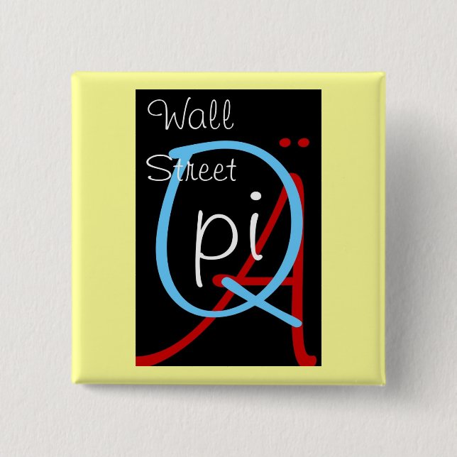 a q pi wall street 15 cm square badge (Front)