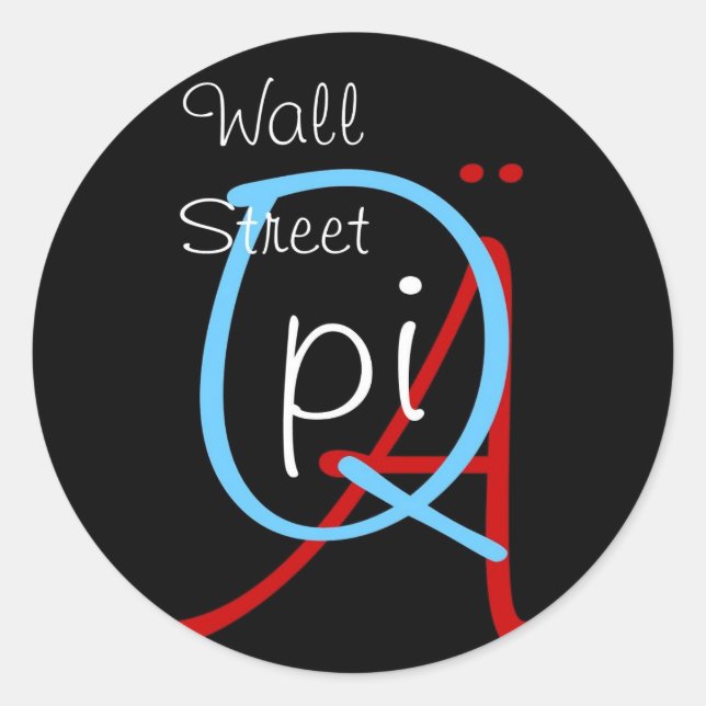 a q pi wall street classic round sticker (Front)