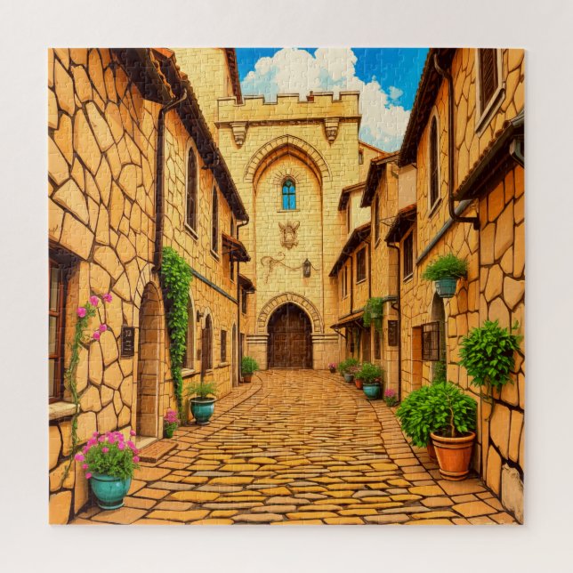 A quaint cobblestone street  jigsaw puzzle (Vertical)