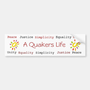 A Quakers Life bumpersticker Bumper Sticker
