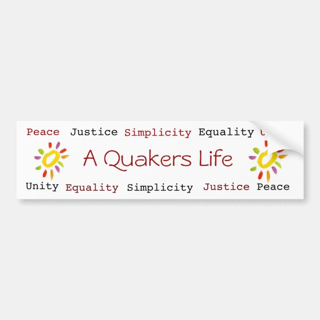 A Quakers Life bumpersticker Bumper Sticker (Front)