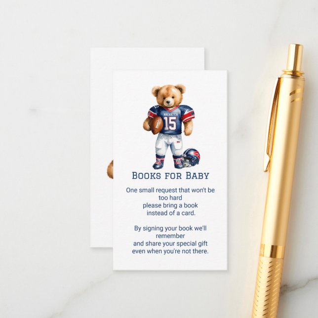 A Quarterback  On The Way Books for Baby Insert  (Front/Back In Situ)