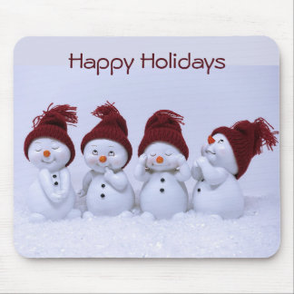 A quartet of snowmen mouse mat