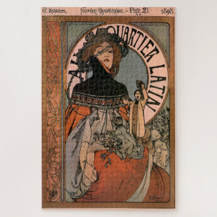 A quartier latin by Alphonse Mucha Jigsaw Puzzle