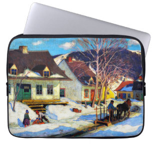 A Quebec Village Street by Clarence Gagnon Laptop Sleeve