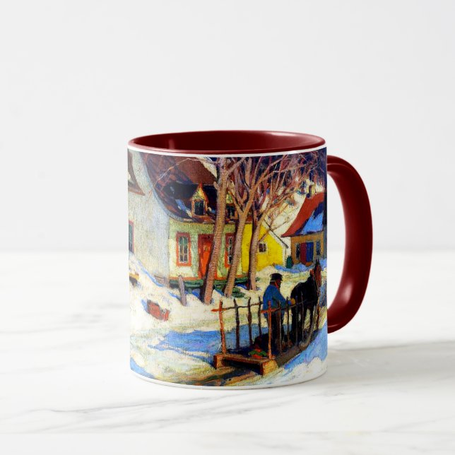 A Quebec Village Street - Clarence Gagnon artwork Mug (Front Right)