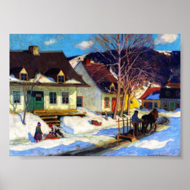 A Quebec Village Street, Winter, Clarence Gagnon  Poster (Front)