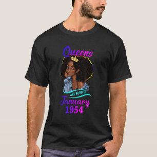 A Queen are Born In January 1954 Happy 69th Birthd T-Shirt