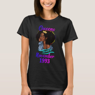 A Queen are Born In November 1993 Happy 29th Birth T-Shirt