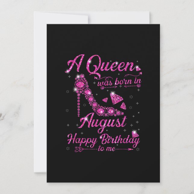 A Queen As Born In August Birthday Gift Women Invitation (Front)