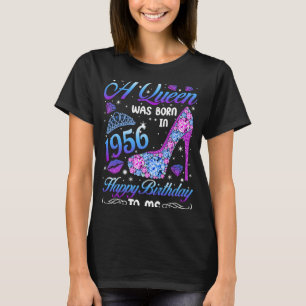A Queen Was Born In 1956 66th Birthday High Heel V T-Shirt