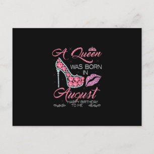 A Queen Was Born In August Birthday Gift For Women Holiday Postcard