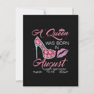 A Queen Was Born In August Birthday Gift For Women Invitation