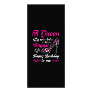 A Queen Was Born In August Birthday Women Rack Card