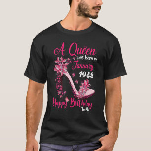 A Queen Was Born In January 1942 High Heel 81st Bi T-Shirt
