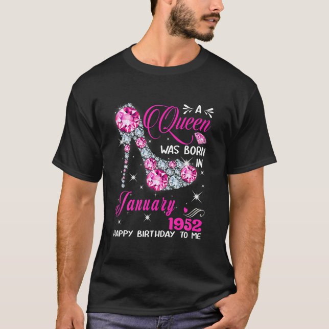A Queen Was Born In January 1952 High Heel 70Th Bi T-Shirt (Front)