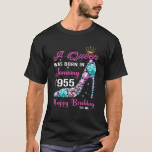 A Queen Was Born In January 1955 67Th Birthday T-Shirt