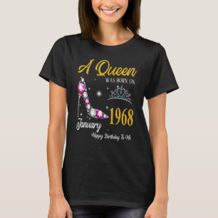 A Queen Was Born In January 1968 High Heel 55th Bi T-Shirt