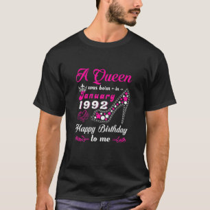 A Queen Was Born In January 1992 High Heel 30Th Bi T-Shirt