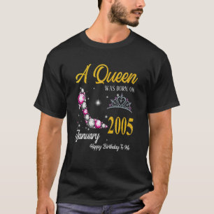 A Queen Was Born In January 2005 High Heel 18th Bi T-Shirt
