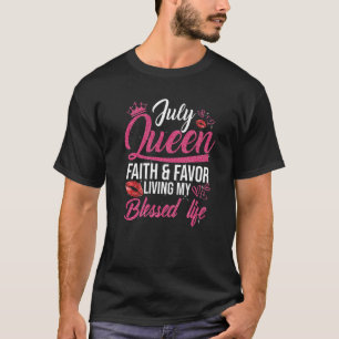 A Queen Was Born In July Birthday for Queen Girls T-Shirt