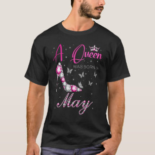 A Queen Was Born In May Birthday Party T-Shirt