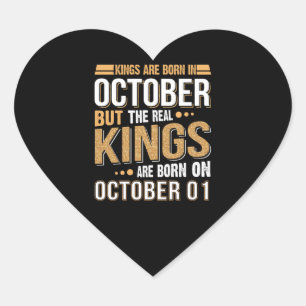 A Queen Was Born In October Happy Birthday To Me Heart Sticker