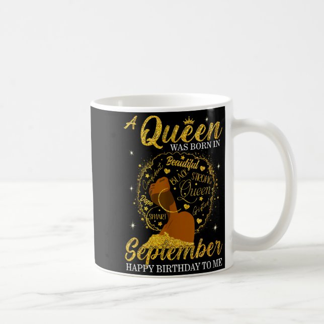 A Queen Was Born In September Birthday Afro Girl B Coffee Mug (Right)