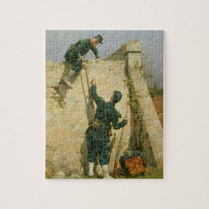 A Quick Escape (oil on panel) Jigsaw Puzzle