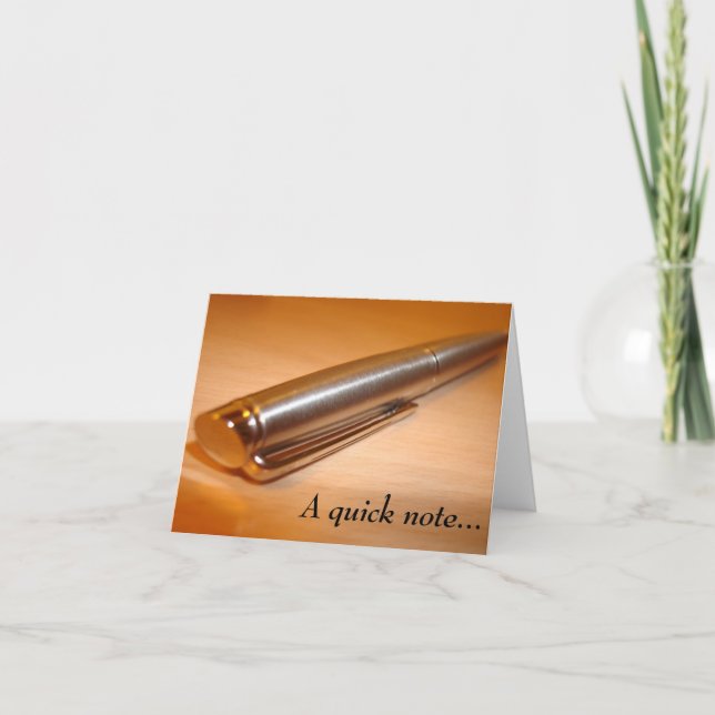 "A quick note..." Note card (Front)