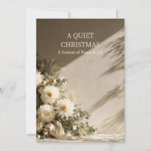 A Quiet Christmas Neutral Dahlia Holiday Card