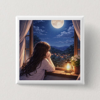 A Quiet Conversation with the Sky 15 Cm Square Badge