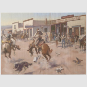 “A Quiet Day in Utica” by Charles M Russell Tissue Paper