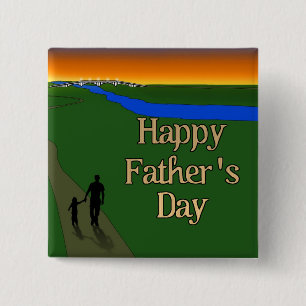 A Quiet Father & Son Walk 15 Cm Square Badge