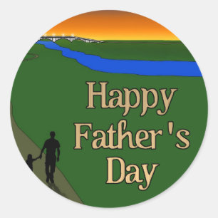 A Quiet Father & Son Walk Classic Round Sticker