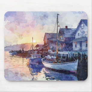 A Quiet Harbour Mouse Mat